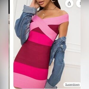 Superdown pink bandage dress NWT